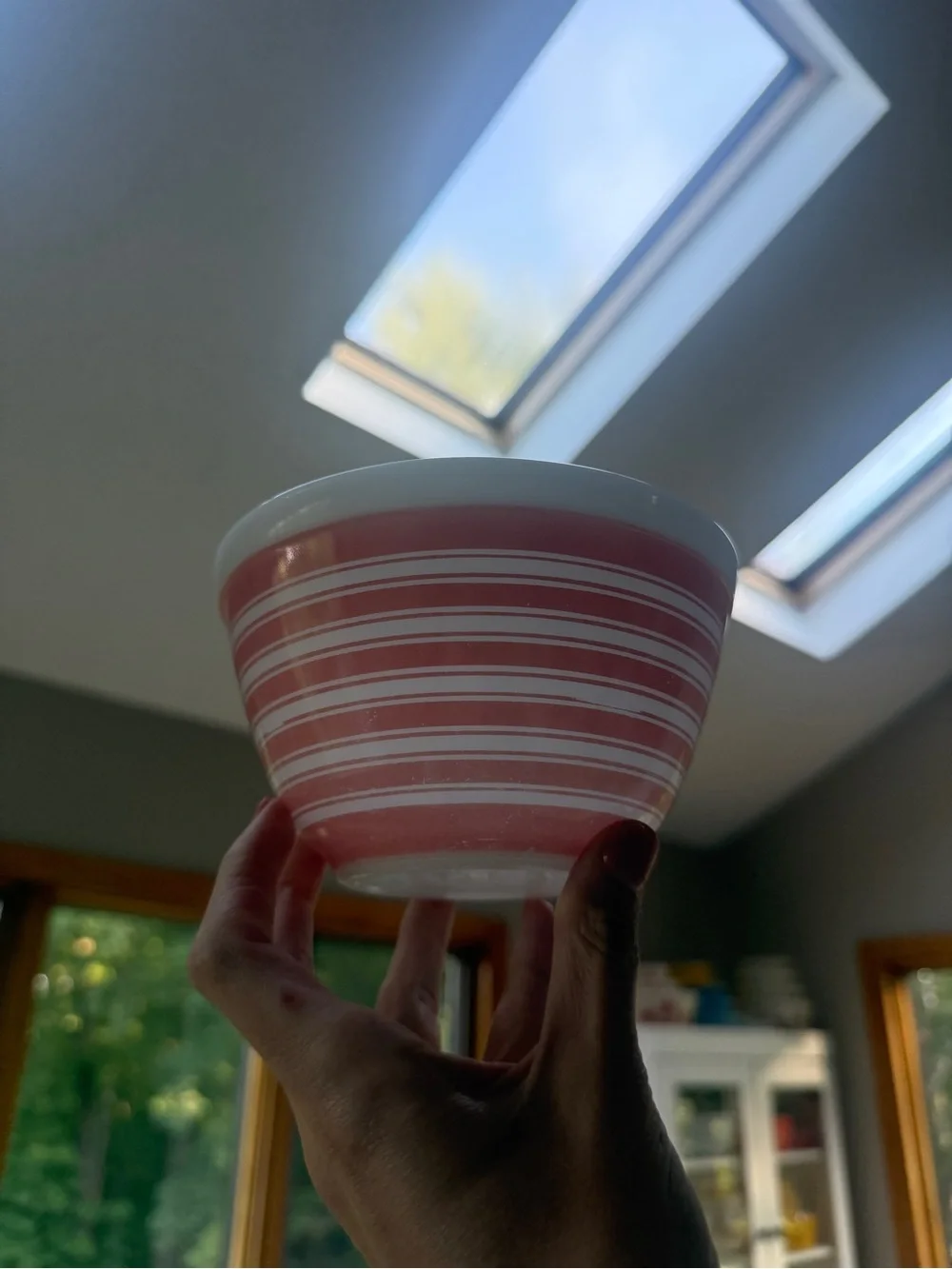 Pyrex 401 Pink Stripe Mixing Bowl